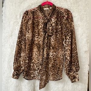 New York and Company Eva Mendes Leopard Blouse